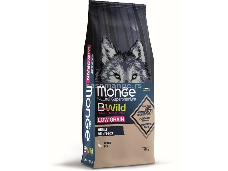 Monge BWild hrana za pse Low free - guska 12kg