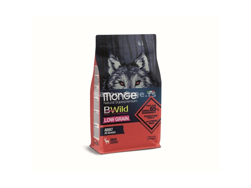 Monge BWild hrana za pse Low free - jelen 2.5kg