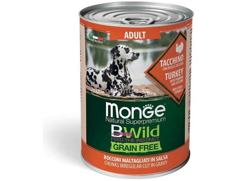 Monge Bwild konzerva za pse Adult - ćuretina 24x400g