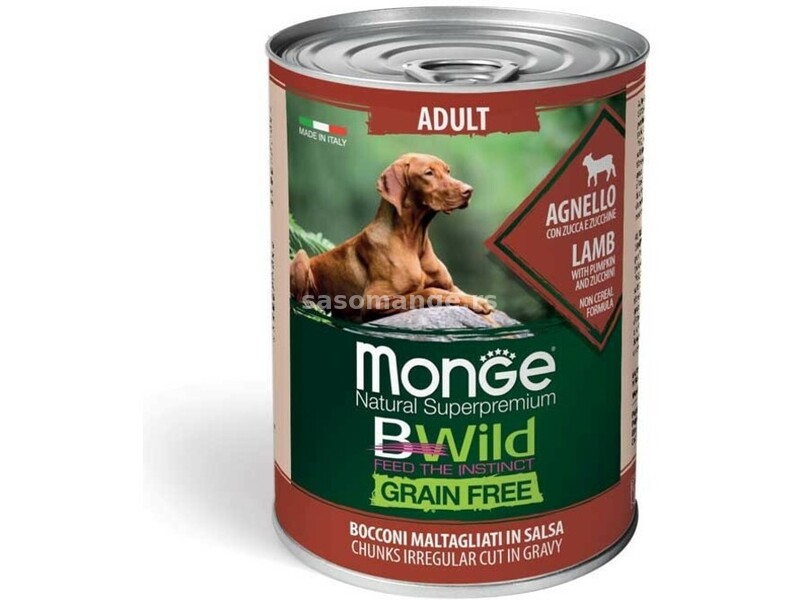 Monge Bwild konzerva za pse Adult - jagnjetina 24x400g