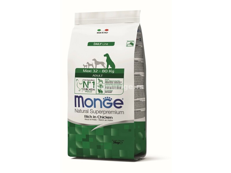 Monge hrana za pse Maxi Adult - Piletina 3kg