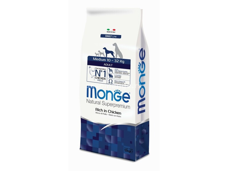 Monge hrana za pse Medium Adult - Piletina 12kg