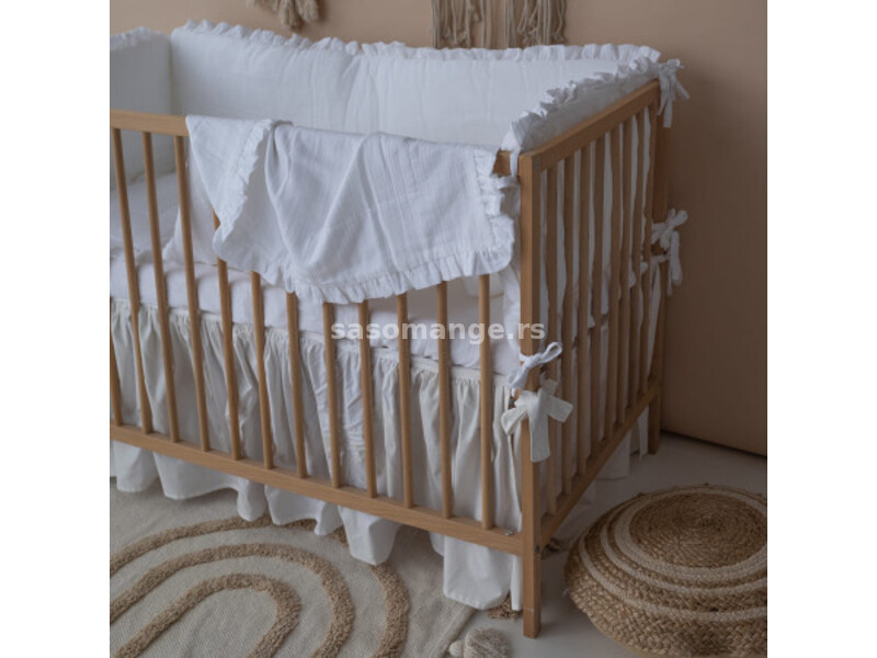 Muslin ogradica za krevetac sa posteljinom i prekrivačem bela ( TNC_RY7TVK_0925077 )