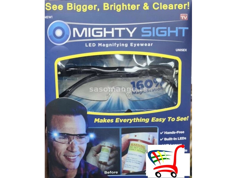 Naočare sa osvetlenjem i uveličavanjem mighty sight - Naočare sa osvetlenjem i uveličavanjem migh...