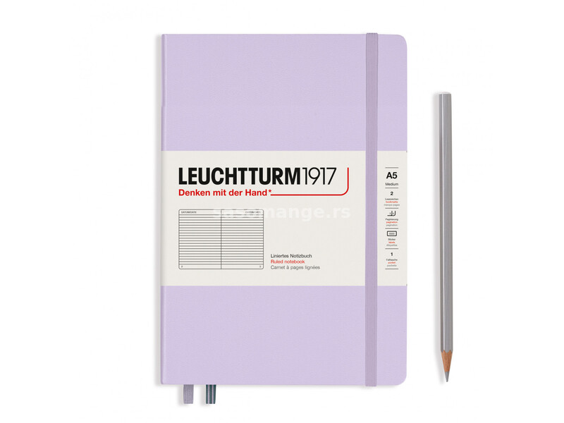 Notebook Hardcover Medium (A5), 251 pages, Ruled, Lilac