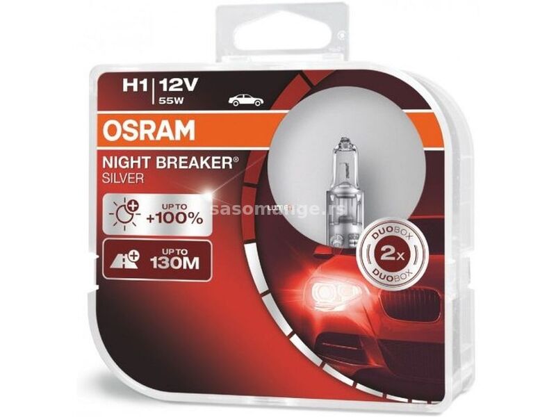 Sijalica H1 +100% Osram Night Breaker silver - par