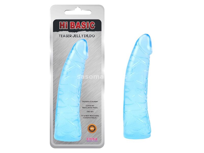 Plavi TPE dildo 19cm