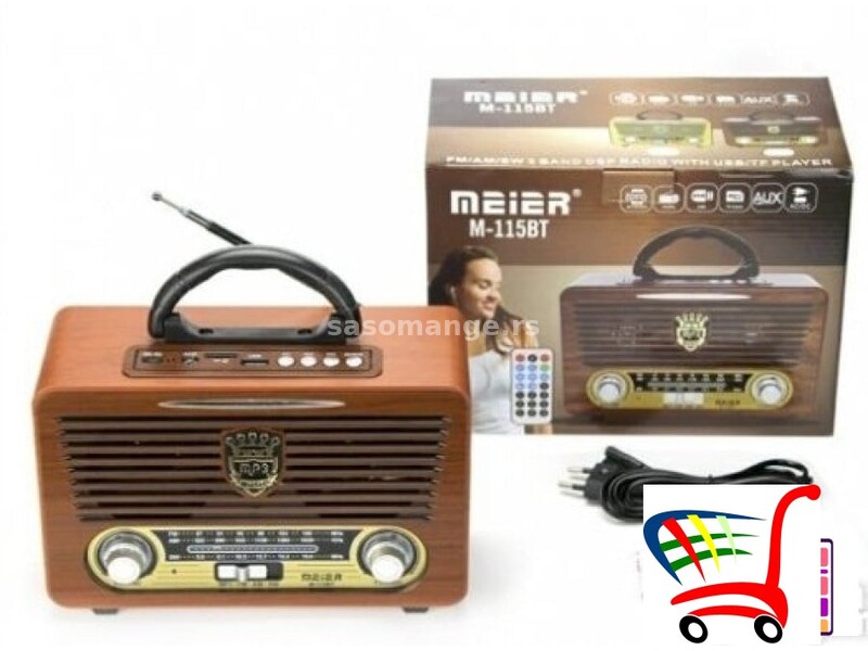 Radio na baterije i struju - retro izgled - M - 115BT - Radio na baterije i struju - retro izgled...