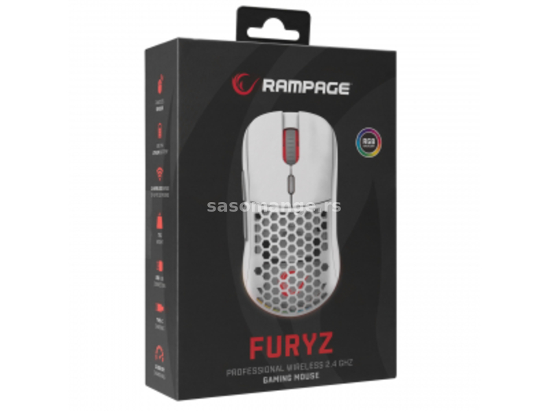 Rampage FURYZ bežični optički miš 16000dpi beli