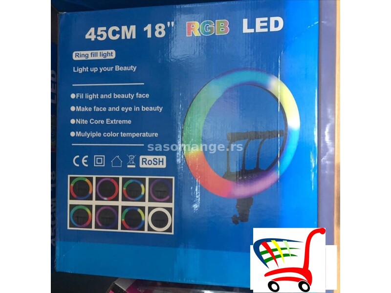 RGB Led Ring Light 18 inca precnik 45cm sa stalkom - RGB Led Ring Light 18 inca precnik 45cm sa s...