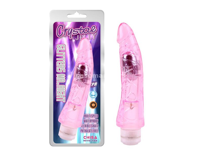 Roze Vibrator 22cm Glitters Mr.Right Pink