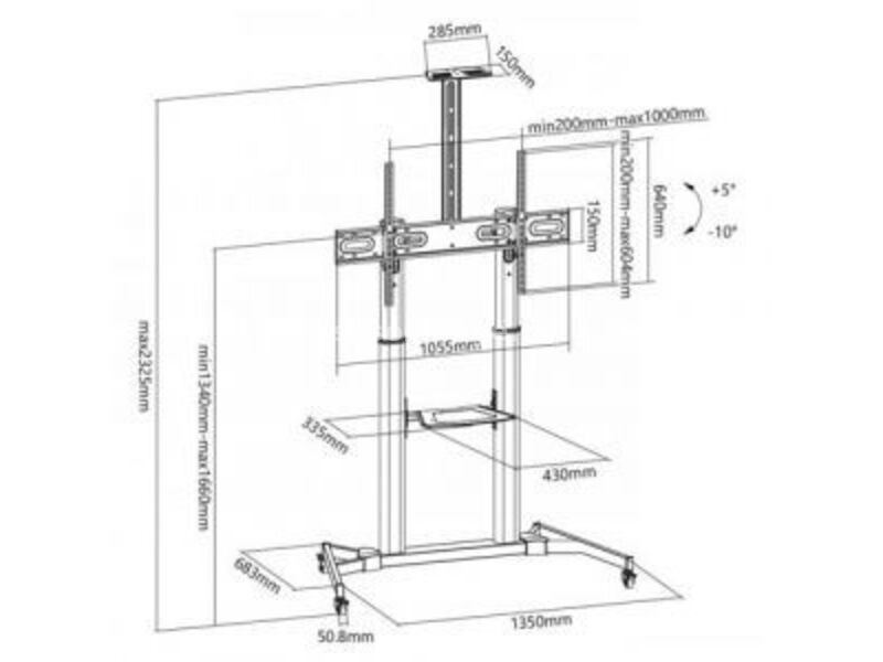 S-BOX FS-3610 pokretni podni nosač za televizore 60"-100" do 100kg