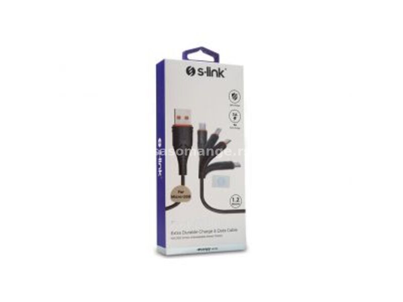 S-link Swapp SW-C595 kabl za punjač USB A (muški) na micro USB B (muški) 1.2m crni