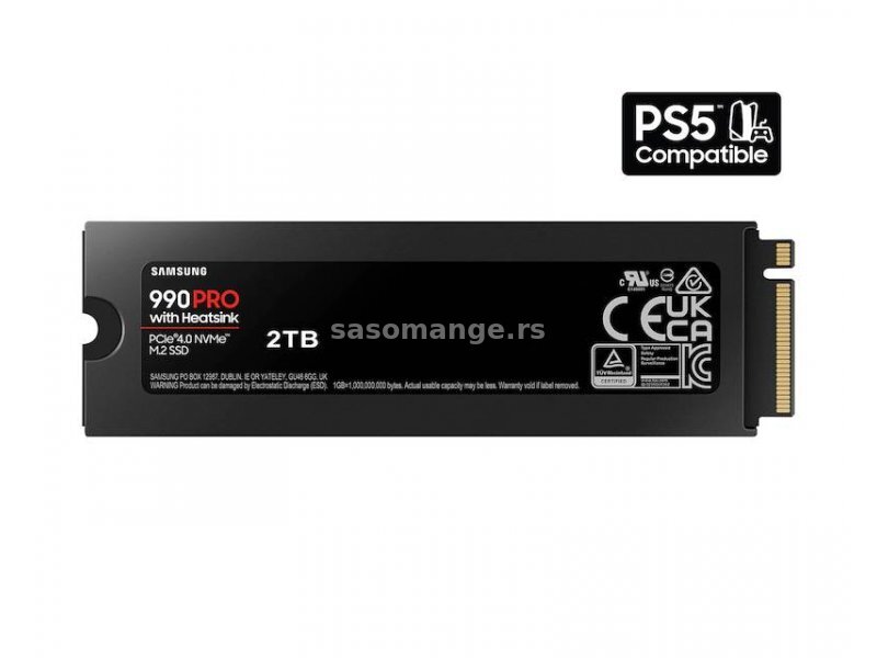 SAMSUNG 2TB M.2 NVMe 990 Pro Series Heatsink SSD (MZ-V9P2T0CW)