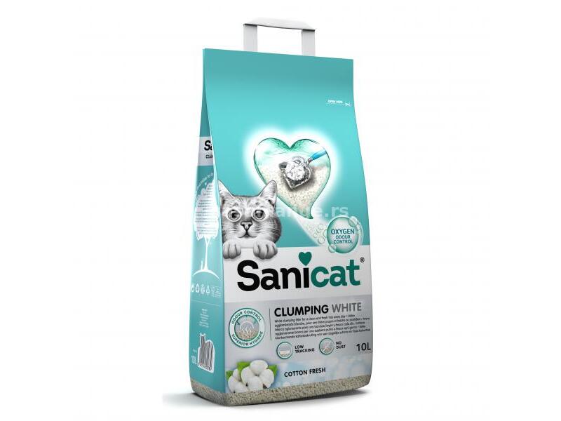 Sanicat Clumping White grudvajući posip za mačke 8l