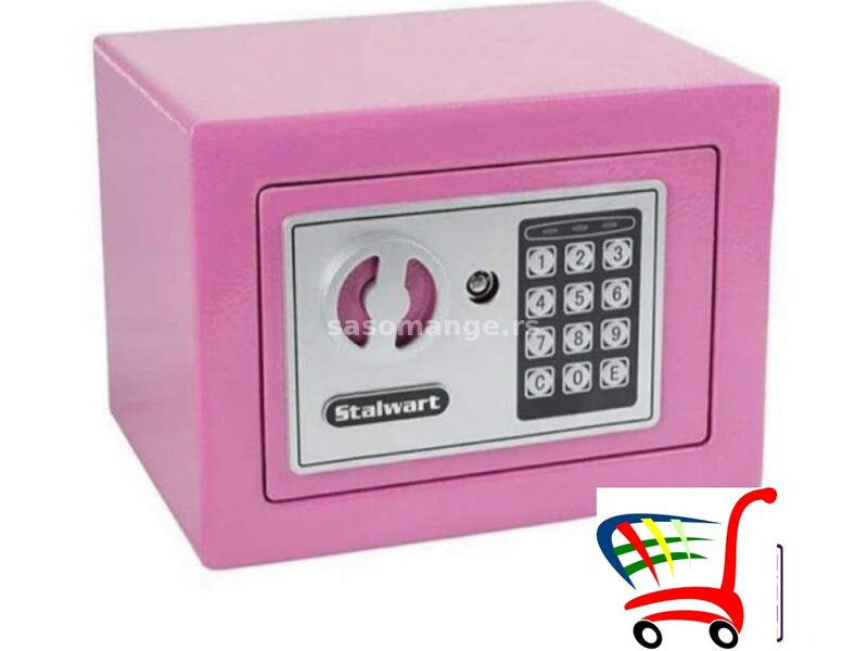 Sef sa ključem i šifrom elektronski sef/ rozi - Sef sa ključem i šifrom elektronski sef/ rozi