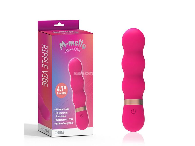 Silikonski Roze Vibrator 12cm Ripple Vibe