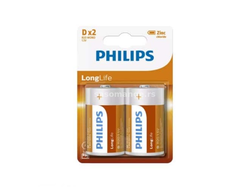 Philips Baterija Longlife R20/D 1.5V (1/2)