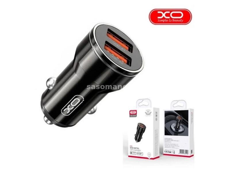 XO Auto punjač metalni CC48 2.4A 2*USB crni