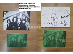Elektricni orgazam , slika sa potpisima clanova benda i originalna karta sa koncerta