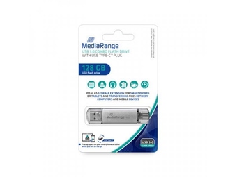 MEDIARANGE GERMANY USB FLASH MEMORIJE 128GB/3.0/COMBO SA USB TYPE-C PLUG/MR938