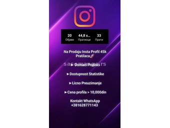 Instagram profil 45k pratilaca