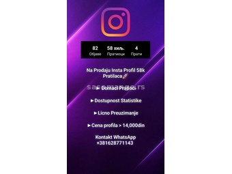 Instagram profil 58k pratilaca