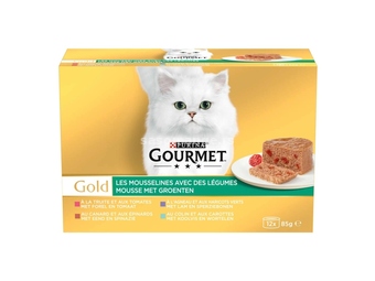 GOURMET GOLD Mousse sa povrćem za mačke, 12x85 g