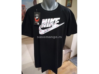Nova muska pamucna markirana majica Nike u velikom broju 5XL Crna Novo