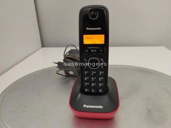 Lep Panasonic bezicni telefon crno-crveni.