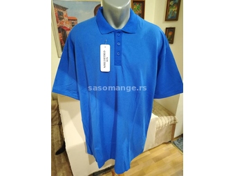 Nova muska pamucna majica sa kragnom Benx u velikom broju 4XL Plava Novo