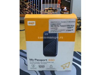 NOV WD My Passport 1TB SSD USB-C Gen2 R/W: 1050/10