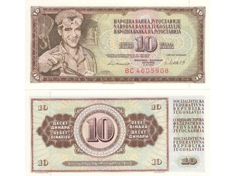 Jugoslavija 10 dinara 1981 UNC, ST-111/ P-87