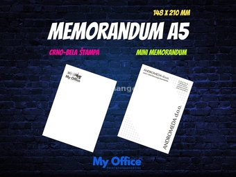 UŠTEDI!Mini memorandumi,format A5,crno-bela štampa!