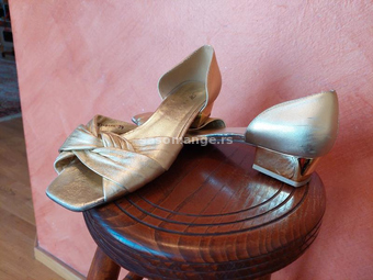 Zlatne kozne sandal cipele 39