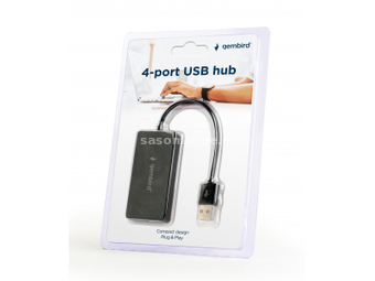 Gembird (UHB-U2P4-04) USB hub 4-portni 2.0 crni