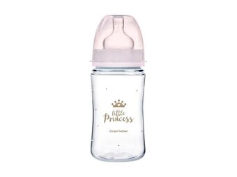 CANPOL Flašica za bebe sa širokim vratom 240 ml/ pp - 35/234 Mala princeza -Pink