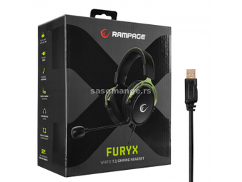 Rampage RM-F5 FURY-X 7.1 gejmerske slušalice crno zelene