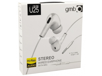 Gembird (BHP-U25) slušalice sa mikrofonom bele