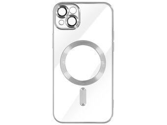 Silikonska futrola MagSafe za iPhone 15/ srebrna