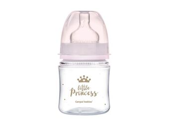 CANPOL Flašica za bebe sa širokim vratom 120 ml/ pp - 35/233 Mala princeza -pink