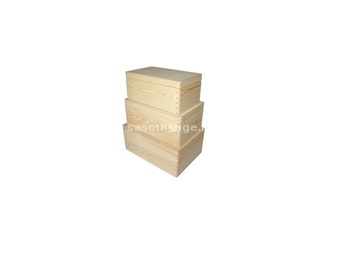 Set drvenih kutija sa poklopcem za dekorisanje - 3 kom (set)