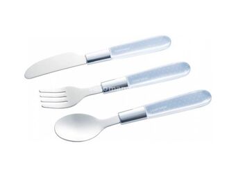 CANPOL Pribor - metalni set nož/ viljuška i kašika za bebe 9/477 -bele boje