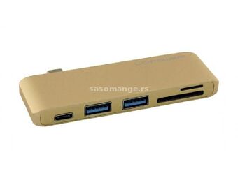 LC POWER USB Tip-C Hub/ 2x USB 3.0 + 1x Tip-C port za punjenje/ 1x čitač kartice (LC-HUB-C-MULTI-2G)