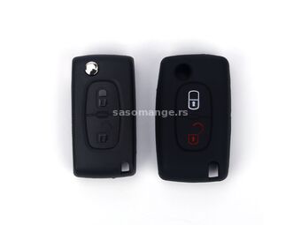 888 CAR ACCESSORIES Silikonska navlaka za ključeve crna Peugeot