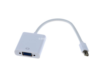 FAST ASIA adapter-konverter Mini DisplayPort na VGA (m/ž) (Beli) -134 Mini DisplayPort - muški VG...