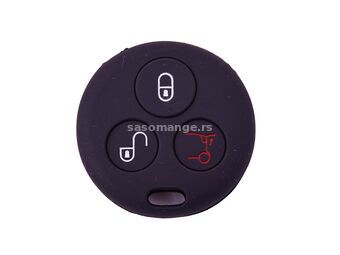 888 CAR ACCESSORIES Silikonska navlaka za ključeve 3 dugmeta crna Smart