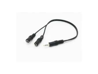 E-Green Adapter Audio 3.5mm stereo (M) -2 x 3.5mm stereo (F) crni