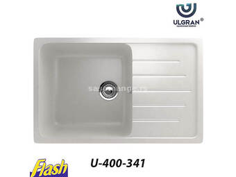 Granitna sudopera usadna kvadratna - ULGRAN - U-400 - (6 boja) 341 - ULTRA BELA