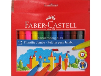 Flomasteri Jumbo Fibre - 12 boja (flomasteri Faber Castell)